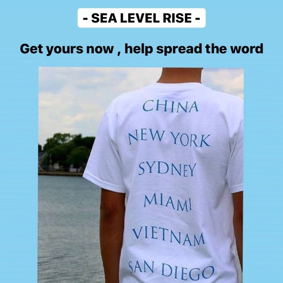 CLIMATE CHANGE SEA LEVEL RISE T-SHIRT - Picture 2 of 4